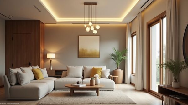 Une véritable ambiance chaleureuse avec une suspension d'entrée moderne